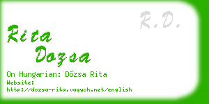 rita dozsa business card